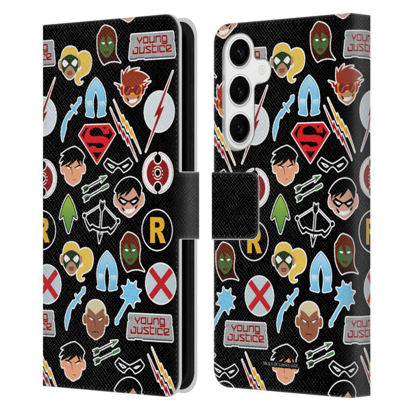 Young Justice Graphics Icons Leather Book Wallet Case Cover For Samsung Galaxy S24+ 5G