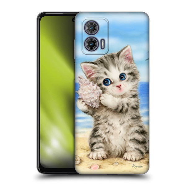 Kayomi Harai Animals And Fantasy Seashell Kitten At Beach Soft Gel Case for Motorola Moto G73 5G