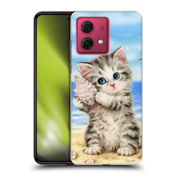 Kayomi Harai Animals And Fantasy Seashell Kitten At Beach Soft Gel Case for Motorola Moto G84 5G