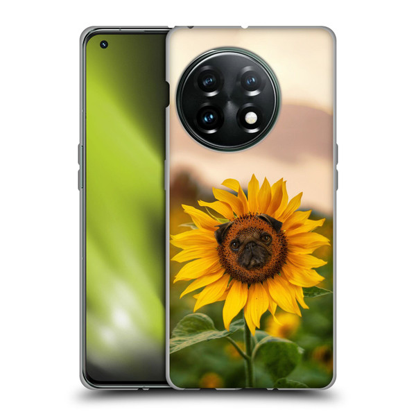 Pixelmated Animals Surreal Pets Pugflower Soft Gel Case for OnePlus 11 5G