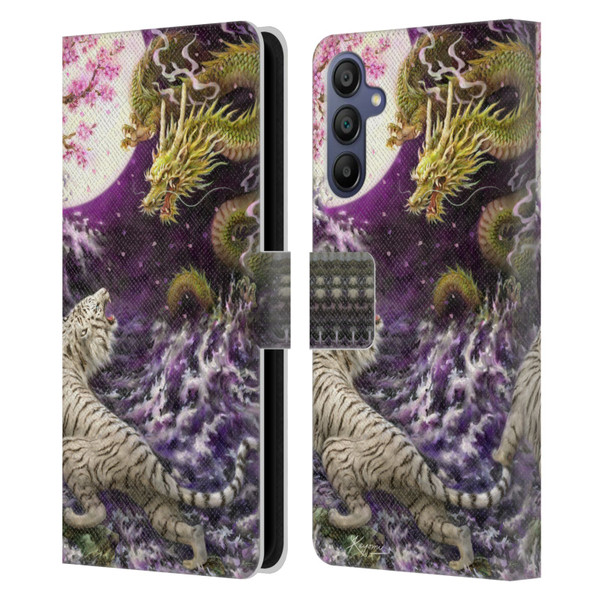 Kayomi Harai Animals And Fantasy Asian Tiger & Dragon Leather Book Wallet Case Cover For Samsung Galaxy A15