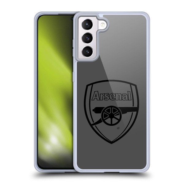 Arsenal FC Crest 2 Black Logo Soft Gel Case for Samsung Galaxy S21+ 5G