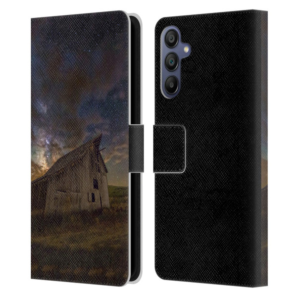 Royce Bair Nightscapes Bear Lake Old Barn Leather Book Wallet Case Cover For Samsung Galaxy A15