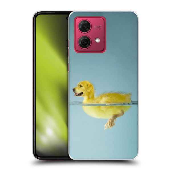 Pixelmated Animals Surreal Wildlife Dog Duck Soft Gel Case for Motorola Moto G84 5G