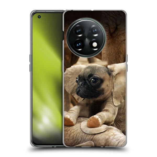 Pixelmated Animals Surreal Wildlife Pugephant Soft Gel Case for OnePlus 11 5G