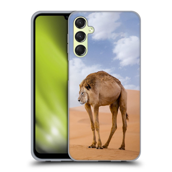 Pixelmated Animals Surreal Wildlife Camel Lion Soft Gel Case for Samsung Galaxy A24 4G / Galaxy M34 5G