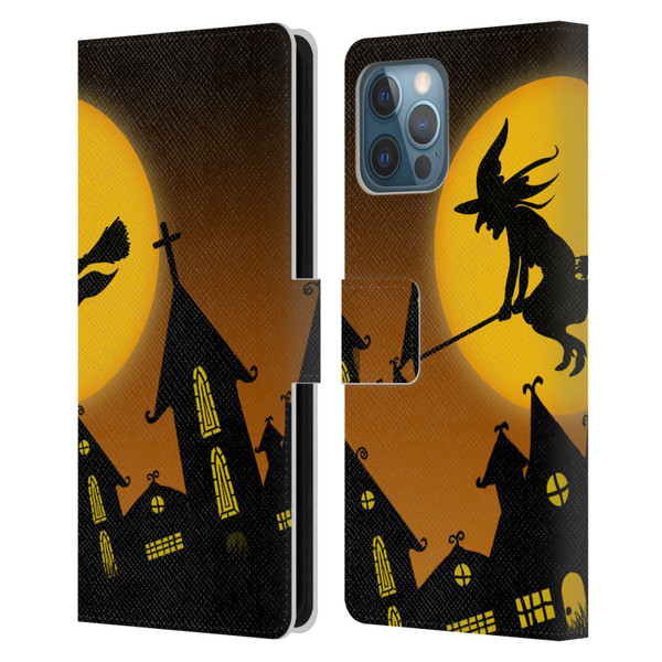 Simone Gatterwe Halloween Witch Leather Book Wallet Case Cover For Apple iPhone 12 Pro Max
