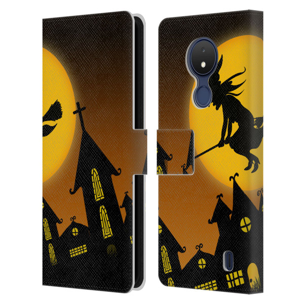 Simone Gatterwe Halloween Witch Leather Book Wallet Case Cover For Nokia C21