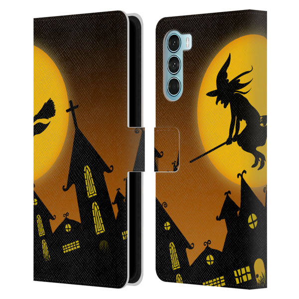 Simone Gatterwe Halloween Witch Leather Book Wallet Case Cover For Motorola Edge S30 / Moto G200 5G