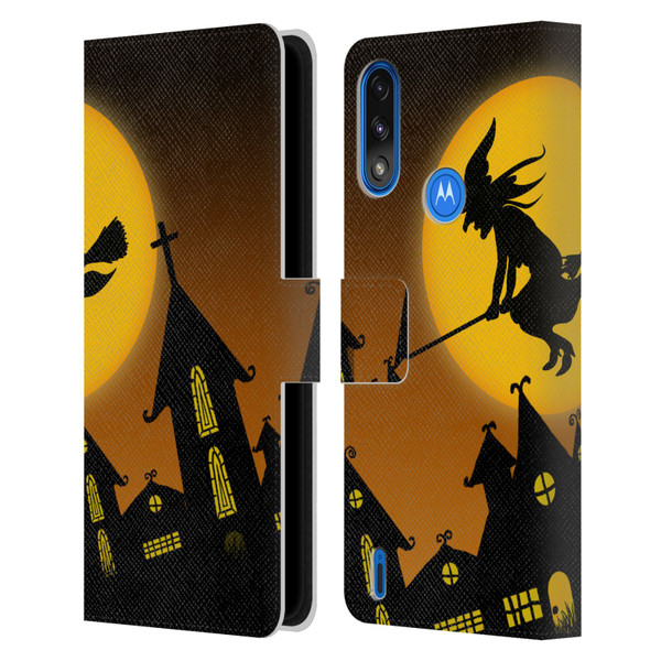 Simone Gatterwe Halloween Witch Leather Book Wallet Case Cover For Motorola Moto E7 Power / Moto E7i Power