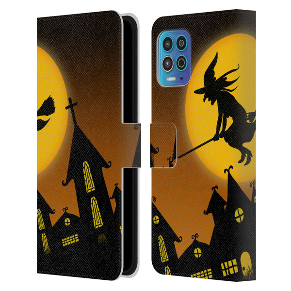 Simone Gatterwe Halloween Witch Leather Book Wallet Case Cover For Motorola Moto G100