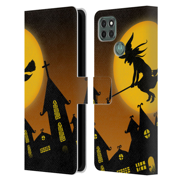 Simone Gatterwe Halloween Witch Leather Book Wallet Case Cover For Motorola Moto G9 Power