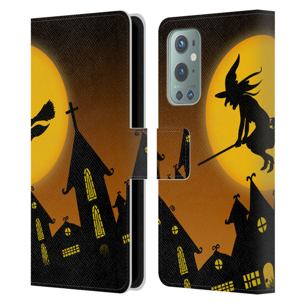 Simone Gatterwe Halloween Witch Leather Book Wallet Case Cover For OnePlus 9