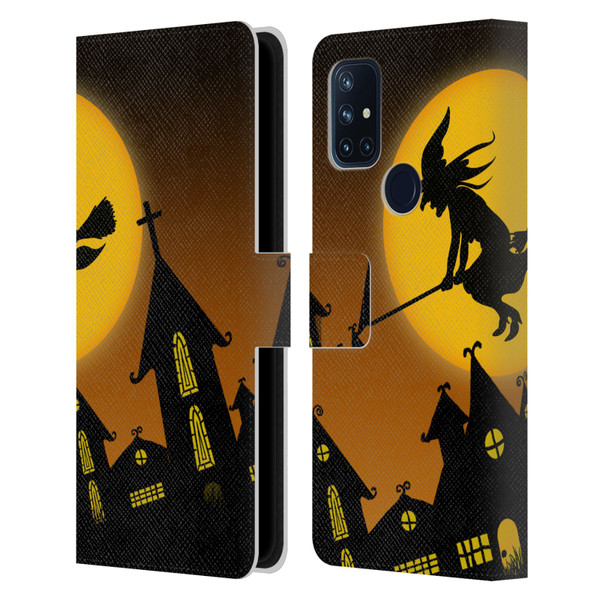 Simone Gatterwe Halloween Witch Leather Book Wallet Case Cover For OnePlus Nord N10 5G