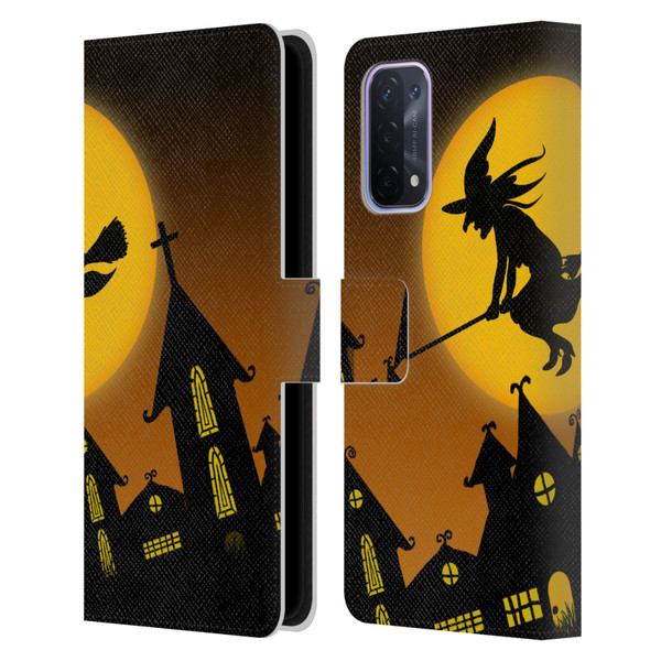 Simone Gatterwe Halloween Witch Leather Book Wallet Case Cover For OPPO A54 5G