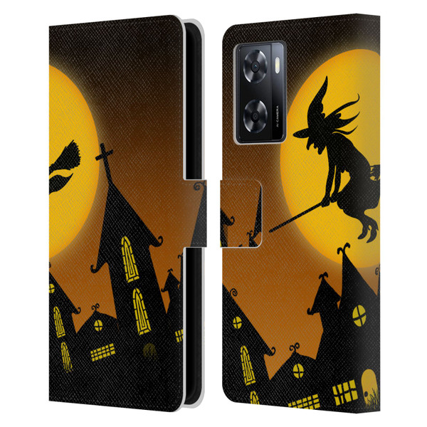 Simone Gatterwe Halloween Witch Leather Book Wallet Case Cover For OPPO A57s