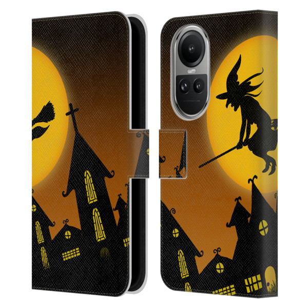 Simone Gatterwe Halloween Witch Leather Book Wallet Case Cover For OPPO Reno10 5G / Reno10 Pro 5G