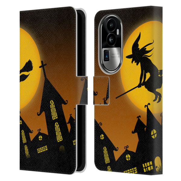 Simone Gatterwe Halloween Witch Leather Book Wallet Case Cover For OPPO Reno10 Pro+