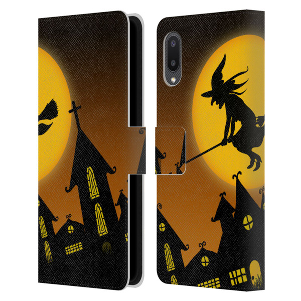 Simone Gatterwe Halloween Witch Leather Book Wallet Case Cover For Samsung Galaxy A02/M02 (2021)