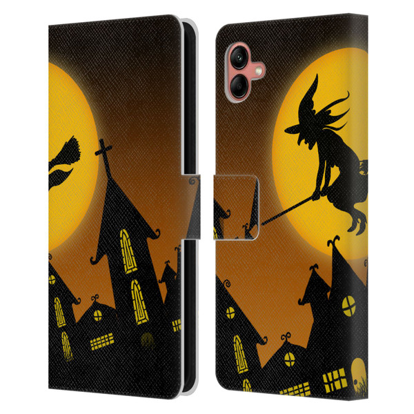Simone Gatterwe Halloween Witch Leather Book Wallet Case Cover For Samsung Galaxy A04 (2022)
