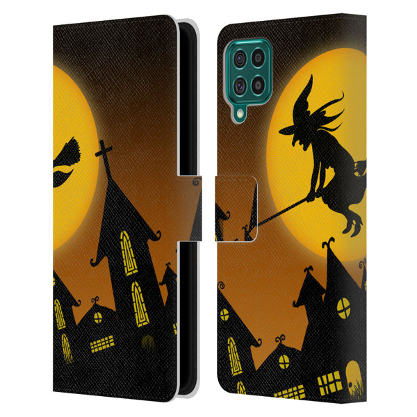 Simone Gatterwe Halloween Witch Leather Book Wallet Case Cover For Samsung Galaxy F62 (2021)