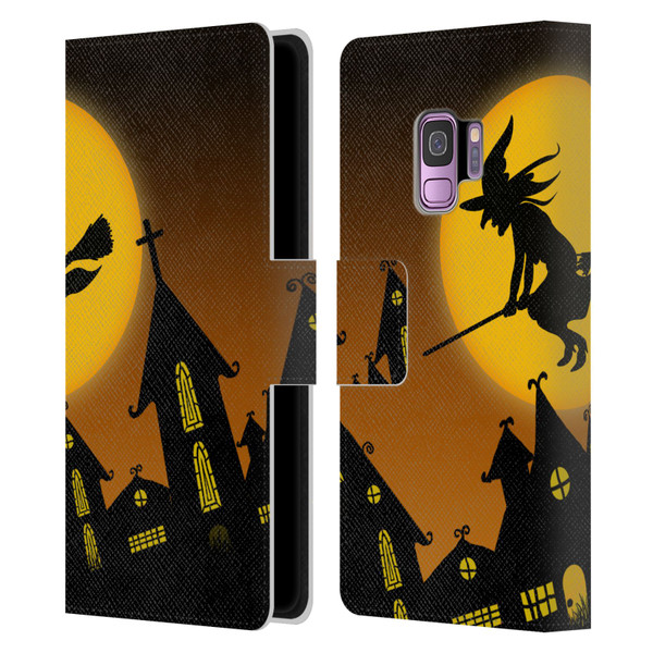 Simone Gatterwe Halloween Witch Leather Book Wallet Case Cover For Samsung Galaxy S9