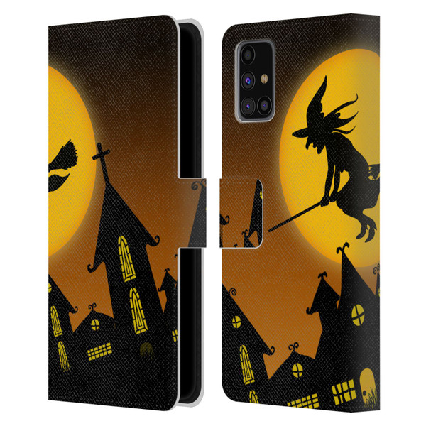 Simone Gatterwe Halloween Witch Leather Book Wallet Case Cover For Samsung Galaxy M31s (2020)