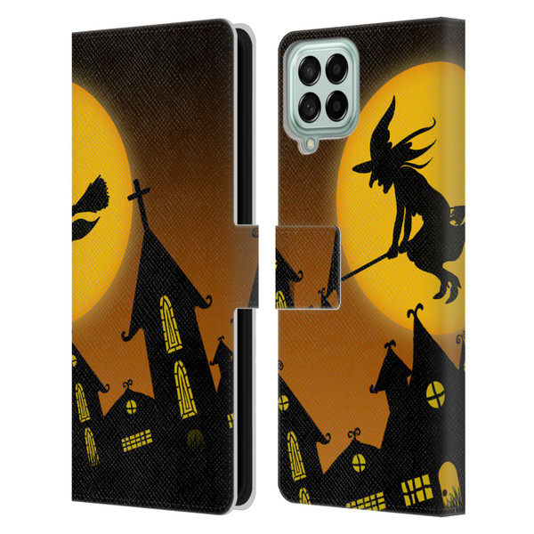 Simone Gatterwe Halloween Witch Leather Book Wallet Case Cover For Samsung Galaxy M33 (2022)