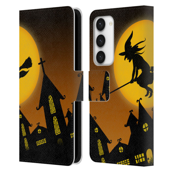 Simone Gatterwe Halloween Witch Leather Book Wallet Case Cover For Samsung Galaxy S23 5G