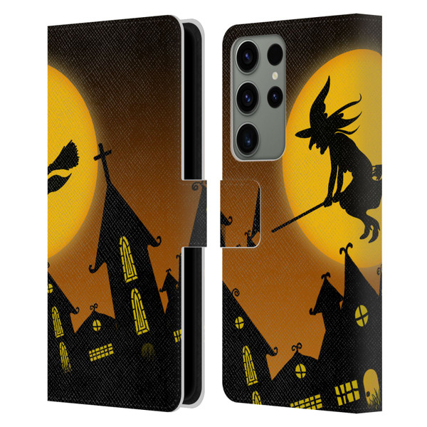 Simone Gatterwe Halloween Witch Leather Book Wallet Case Cover For Samsung Galaxy S23 Ultra 5G