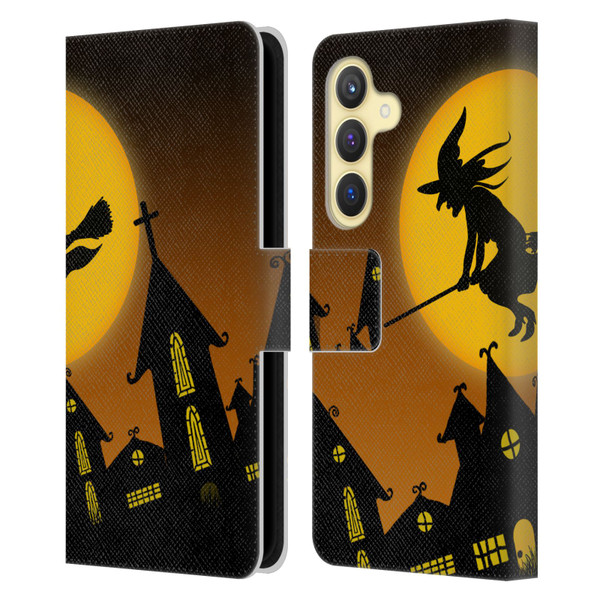 Simone Gatterwe Halloween Witch Leather Book Wallet Case Cover For Samsung Galaxy S24 5G