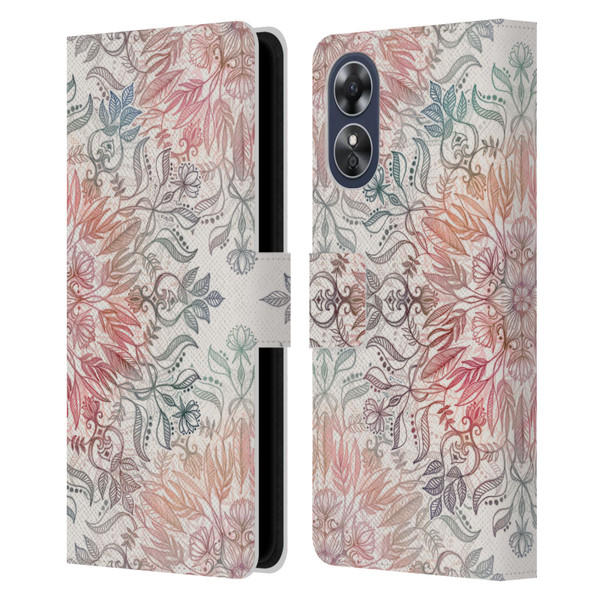 Micklyn Le Feuvre Mandala Autumn Spice Leather Book Wallet Case Cover For OPPO A17