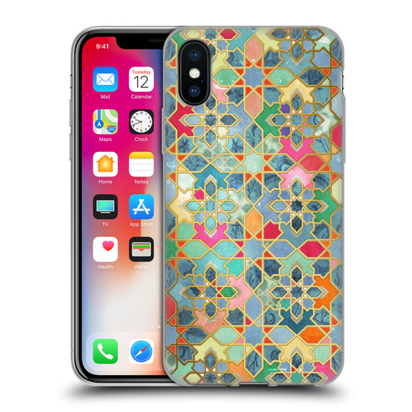 Micklyn Le Feuvre Moroccan Gilt and Glory Soft Gel Case for Apple iPhone X / iPhone XS