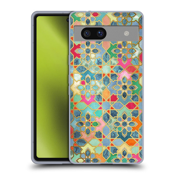 Micklyn Le Feuvre Moroccan Gilt and Glory Soft Gel Case for Google Pixel 7a