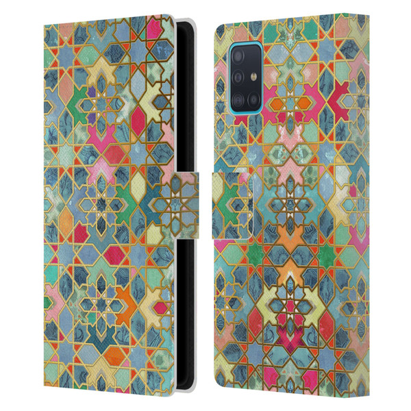 Micklyn Le Feuvre Moroccan Gilt and Glory Leather Book Wallet Case Cover For Samsung Galaxy A51 (2019)