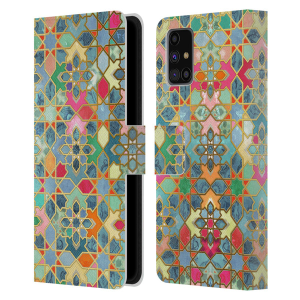 Micklyn Le Feuvre Moroccan Gilt and Glory Leather Book Wallet Case Cover For Samsung Galaxy M31s (2020)