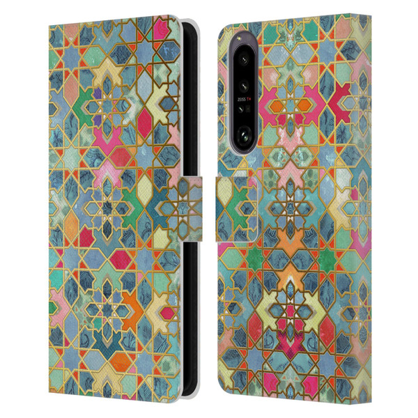 Micklyn Le Feuvre Moroccan Gilt and Glory Leather Book Wallet Case Cover For Sony Xperia 1 IV