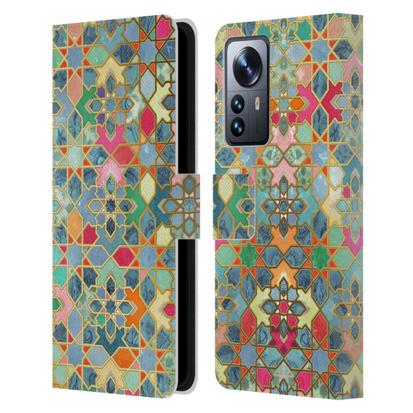 Micklyn Le Feuvre Moroccan Gilt and Glory Leather Book Wallet Case Cover For Xiaomi 12 Pro