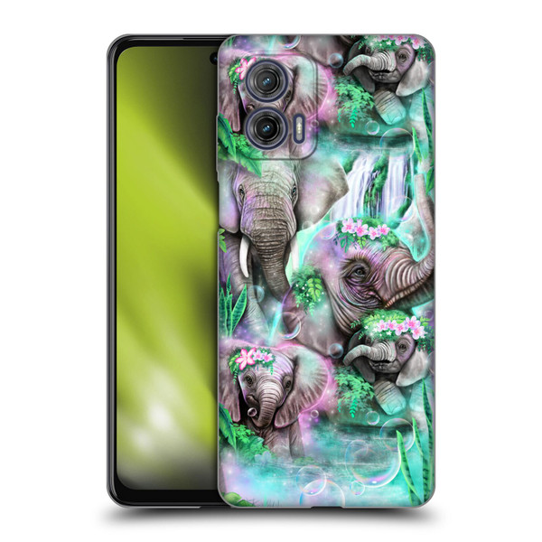 Sheena Pike Animals Daydream Elephants Lagoon Soft Gel Case for Motorola Moto G73 5G