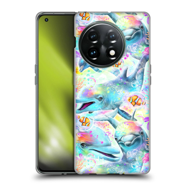 Sheena Pike Animals Rainbow Dolphins & Fish Soft Gel Case for OnePlus 11 5G