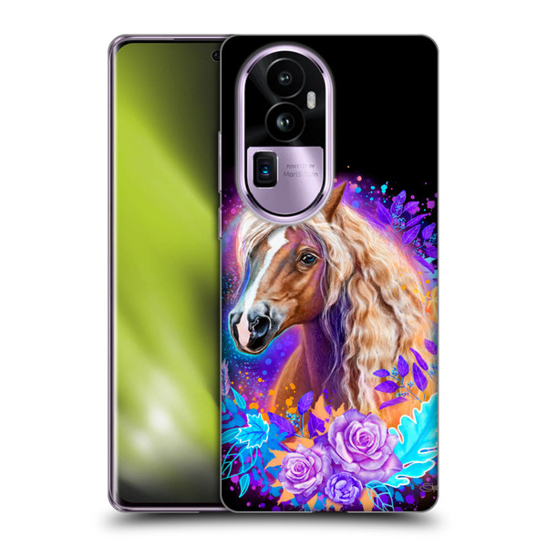 Sheena Pike Animals Purple Horse Spirit With Roses Soft Gel Case for OPPO Reno10 Pro+