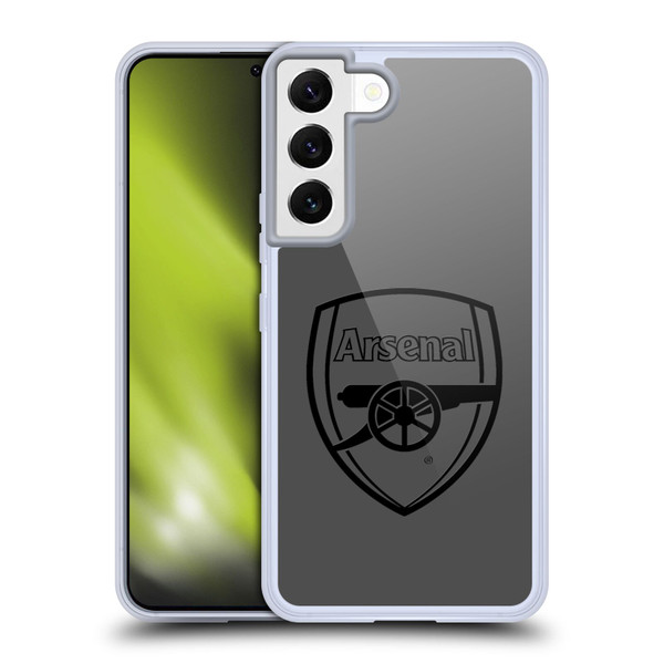 Arsenal FC Crest 2 Black Logo Soft Gel Case for Samsung Galaxy S22 5G