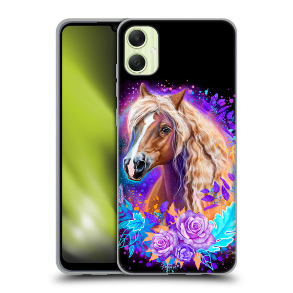 Sheena Pike Animals Purple Horse Spirit With Roses Soft Gel Case for Samsung Galaxy A05