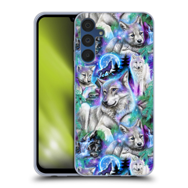 Sheena Pike Animals Daydream Galaxy Wolves Soft Gel Case for Samsung Galaxy A15