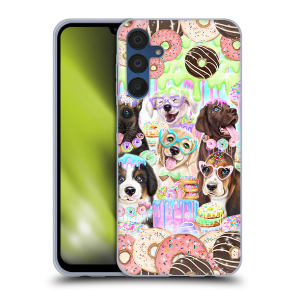 Sheena Pike Animals Puppy Dogs And Donuts Soft Gel Case for Samsung Galaxy A15