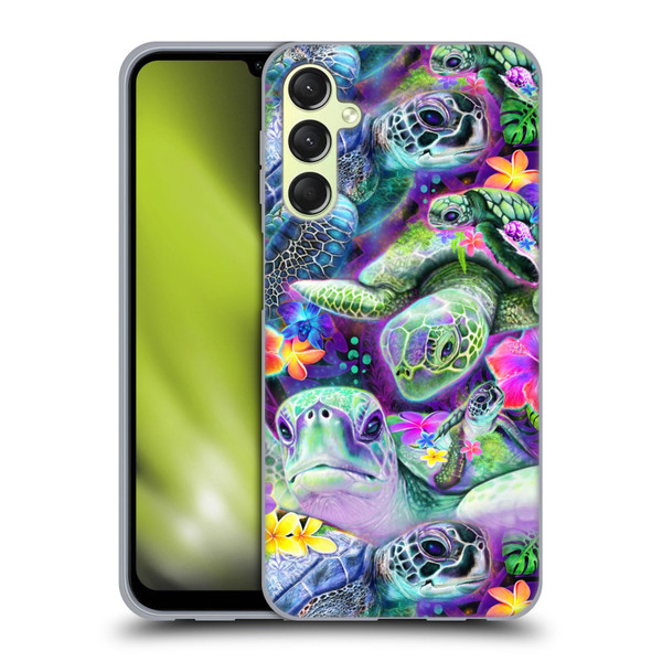 Sheena Pike Animals Daydream Sea Turtles & Flowers Soft Gel Case for Samsung Galaxy A24 4G / Galaxy M34 5G