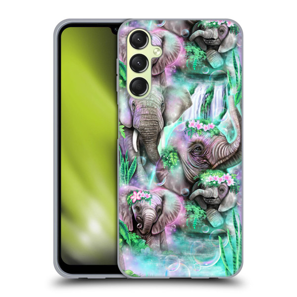 Sheena Pike Animals Daydream Elephants Lagoon Soft Gel Case for Samsung Galaxy A24 4G / Galaxy M34 5G