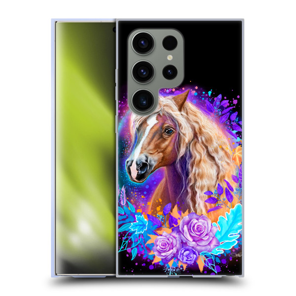 Sheena Pike Animals Purple Horse Spirit With Roses Soft Gel Case for Samsung Galaxy S24 Ultra 5G
