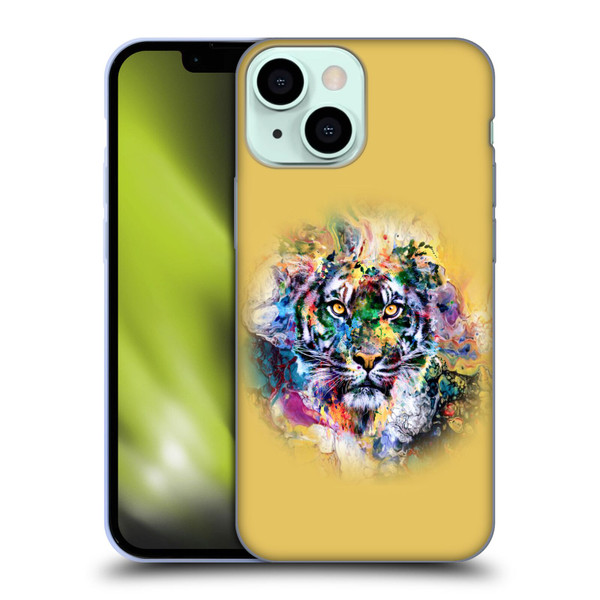 Riza Peker Animal Abstract Abstract Tiger Soft Gel Case for Apple iPhone 13 Mini
