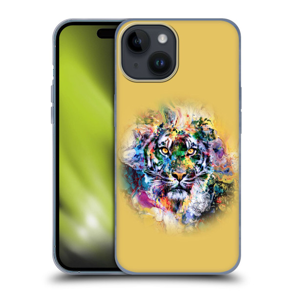 Riza Peker Animal Abstract Abstract Tiger Soft Gel Case for Apple iPhone 15